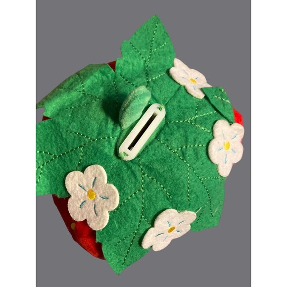 Moose Shopkins Strawberry Plush Bank Red & Green Felt Leaf Flower Accent - Picture 4 of 12